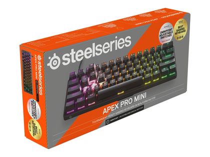 Steelseries Apex Pro Mini Mechanical Gaming Keyboard – World’s Fastest Keyboard – Adjustable Actuation – Compact 60% Form Factor – RGB – Pbt Keycaps