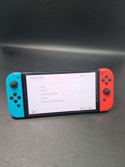 Nintendo Switch OLED Neon Blue/Neon Red with carry case unboxed