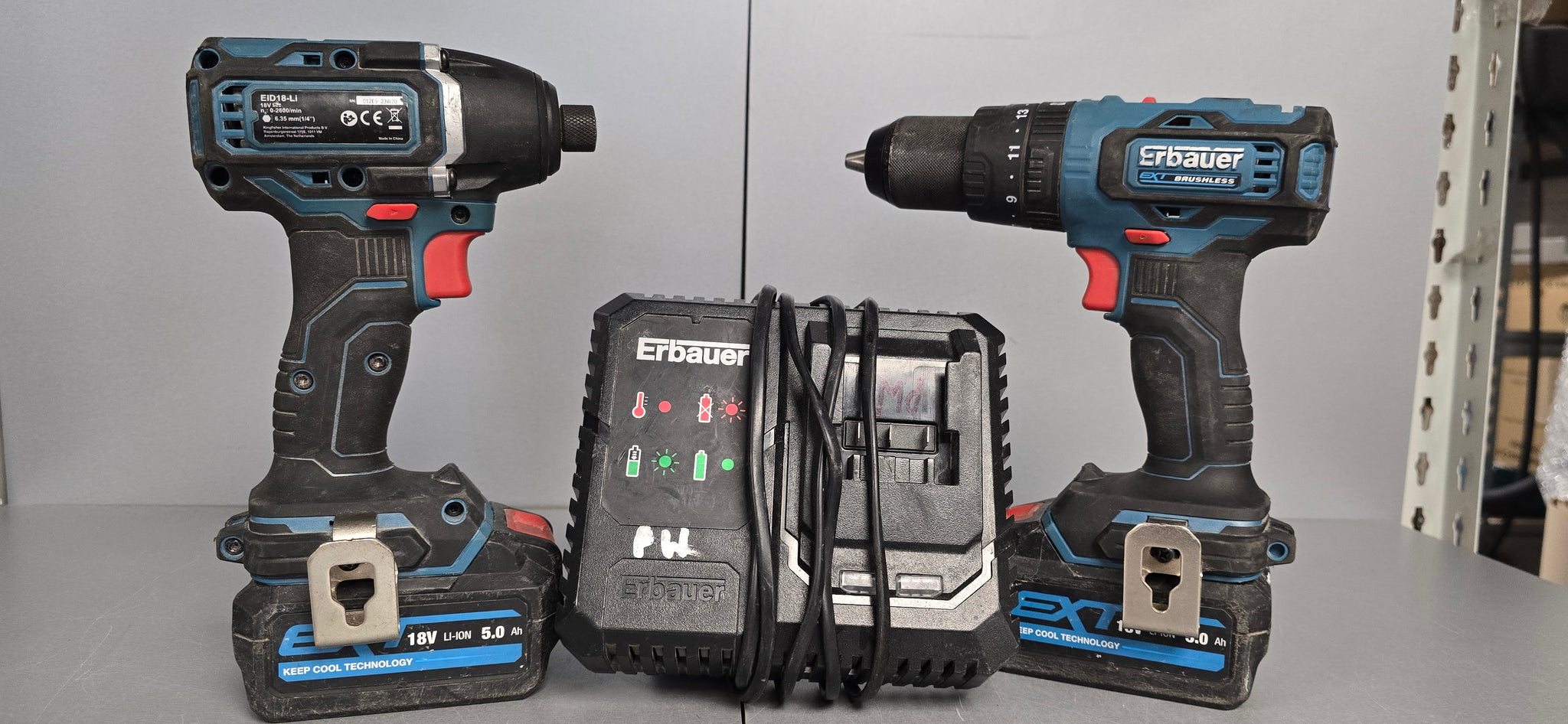 Erbauer 18V Li-Ion Ext Cordless Combi Drill & Impact Driver (2 x 2Ah) - EID18-Li - Refurbished