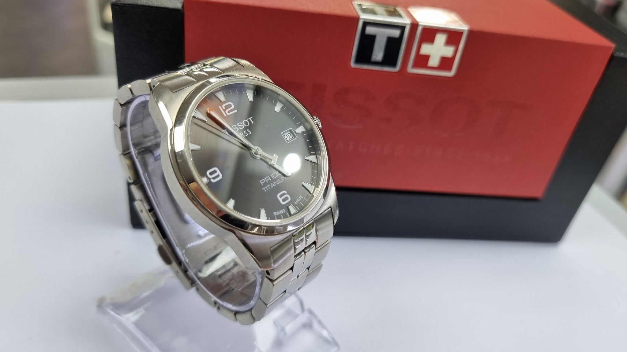 Tissot PR100 Titanium Quartz watch grey