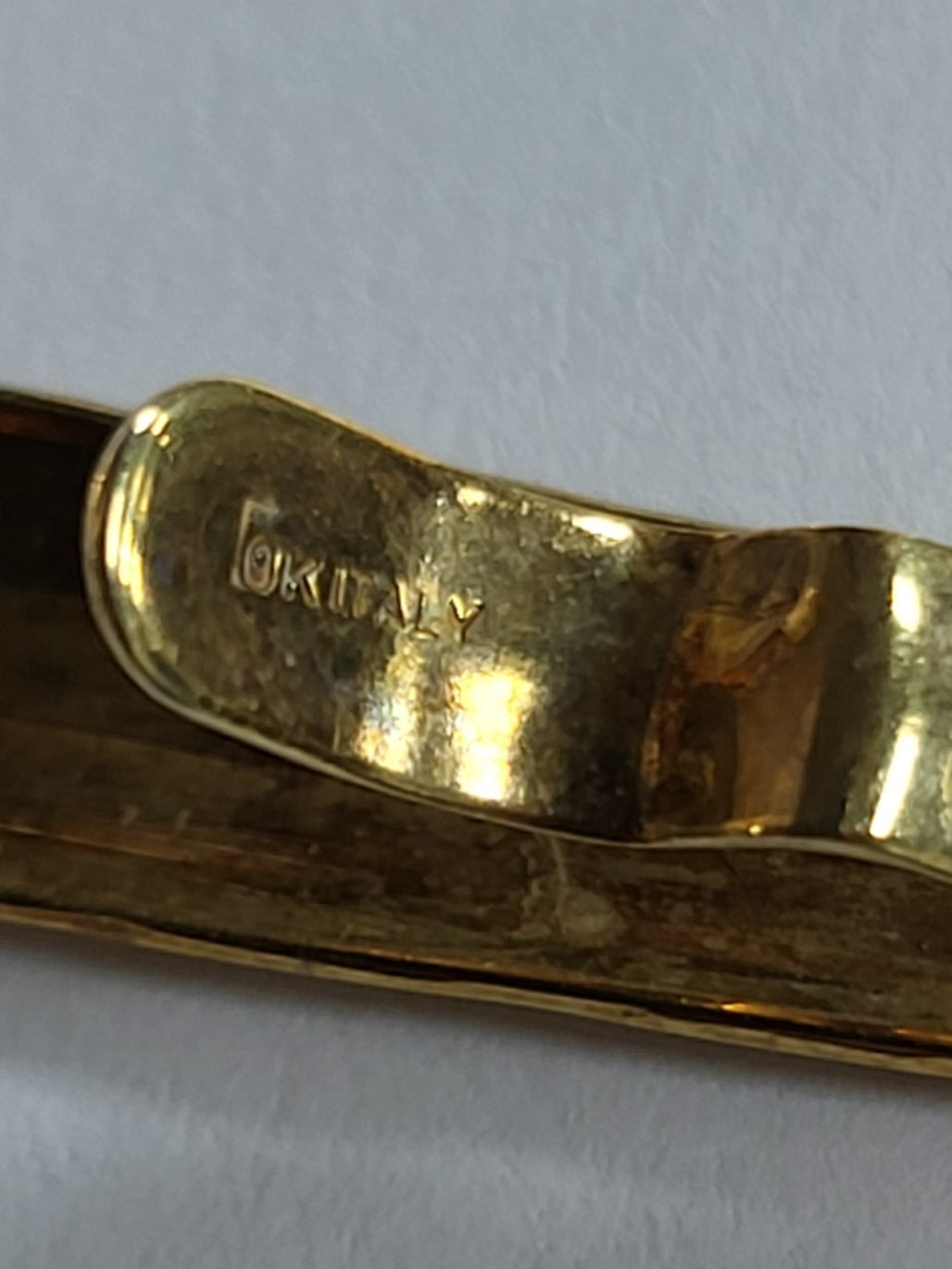 9ct Yellow Gold Tie Pin with Diamond Cut Pattern - 3G - 2"