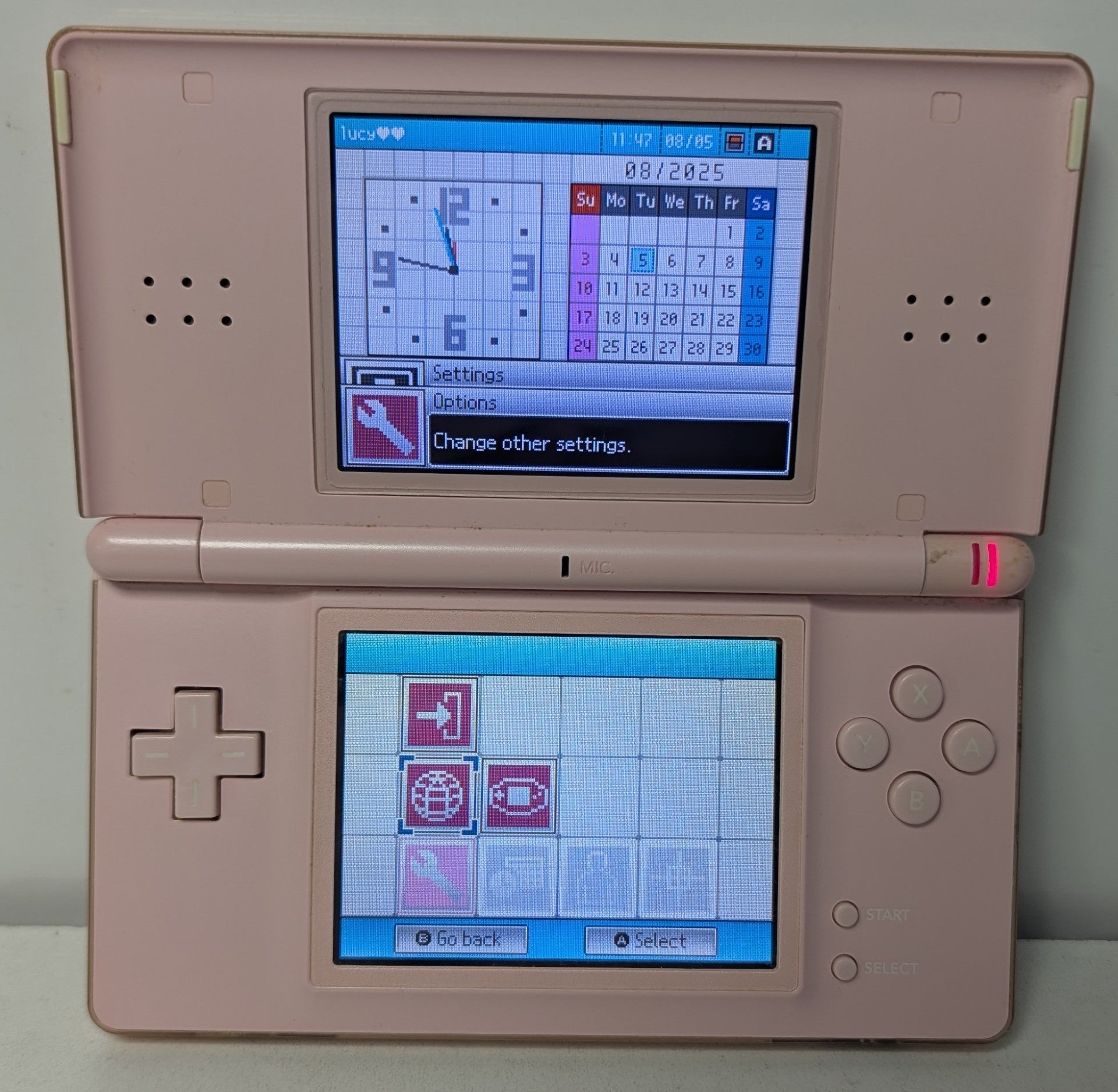 Nintendo DS Lite Console Pink & 4 Games (1 Unboxed)