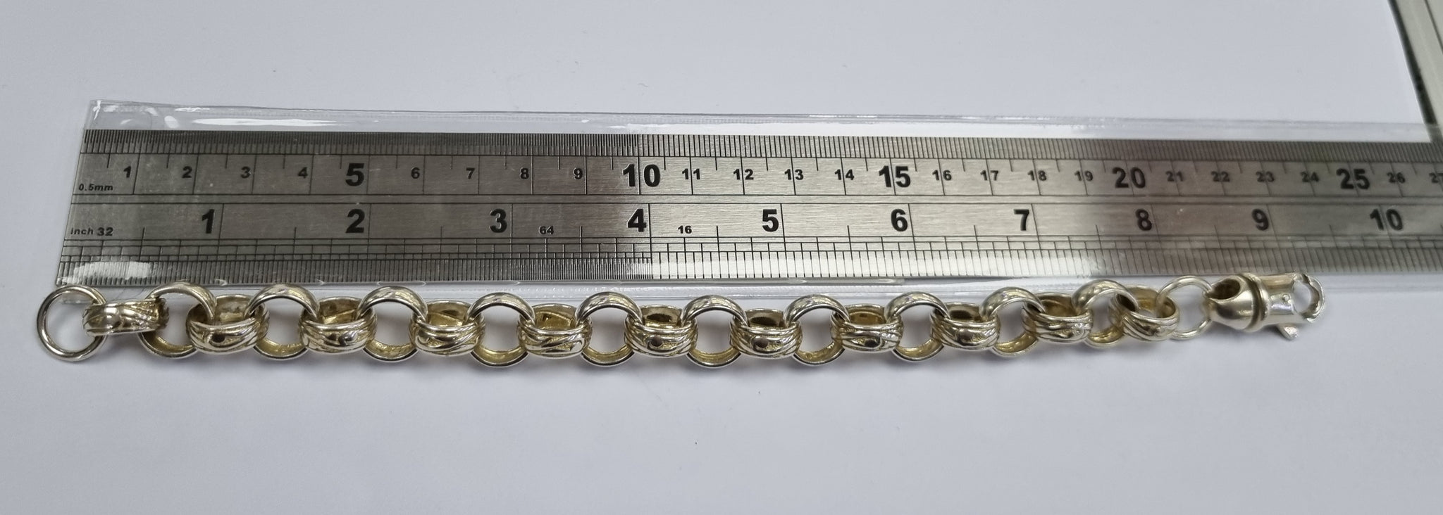 Silver Belcher bracelet 9"