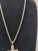 925 Sterling Silver Belcher Chain With Diamontè Cross Pendant - 24" Long - 17.4 Grams *BRAND NEW*