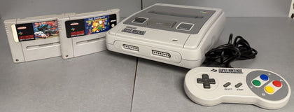 Super Nintendo Entertainment System (SNES) Console Bundle ( + The Simpsons Bart's Nightmare, Street Fighter 2 ) ** Unboxed **