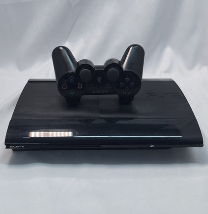 Sony Playstation 3 Super Slim Console 12GB black unboxed with 1 controller and leads