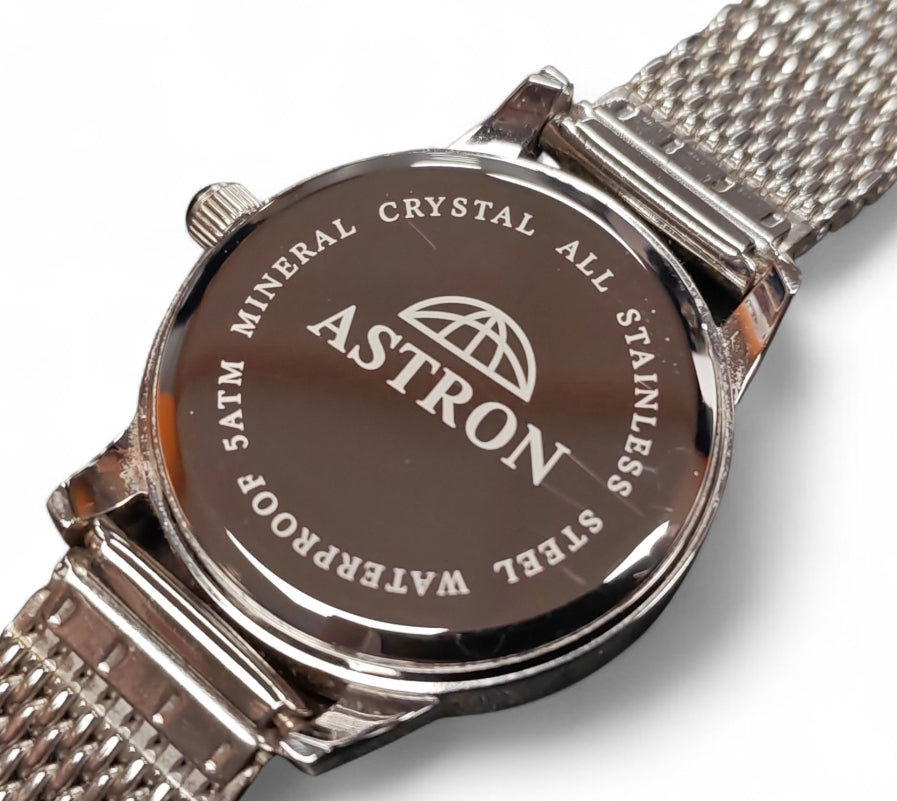 Astron Solar Stainless Steel Quartz Watch**Boxed**