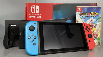Nintendo Switch MOD.HAC-001(-01) Version 2 Console Bundle ( + Mario+Rabbids ) ** Boxed **
