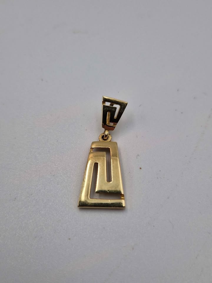 14ct Yellow Gold Greek Key Pendant - 1.97 Grams