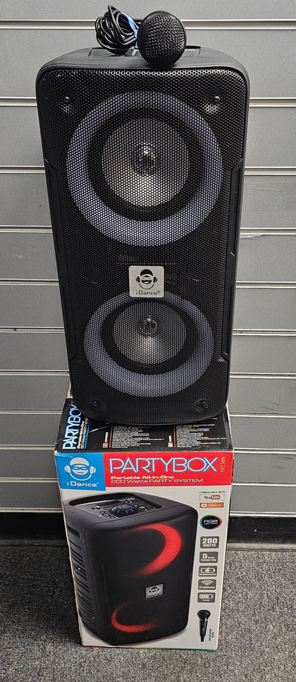 Idance DJx 100 Portable Bluetooth Speaker Karaoke Mic  DJ Lights