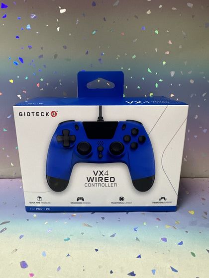 Gioteck VX4 PS4 Wired Controller - Blue - Boxed