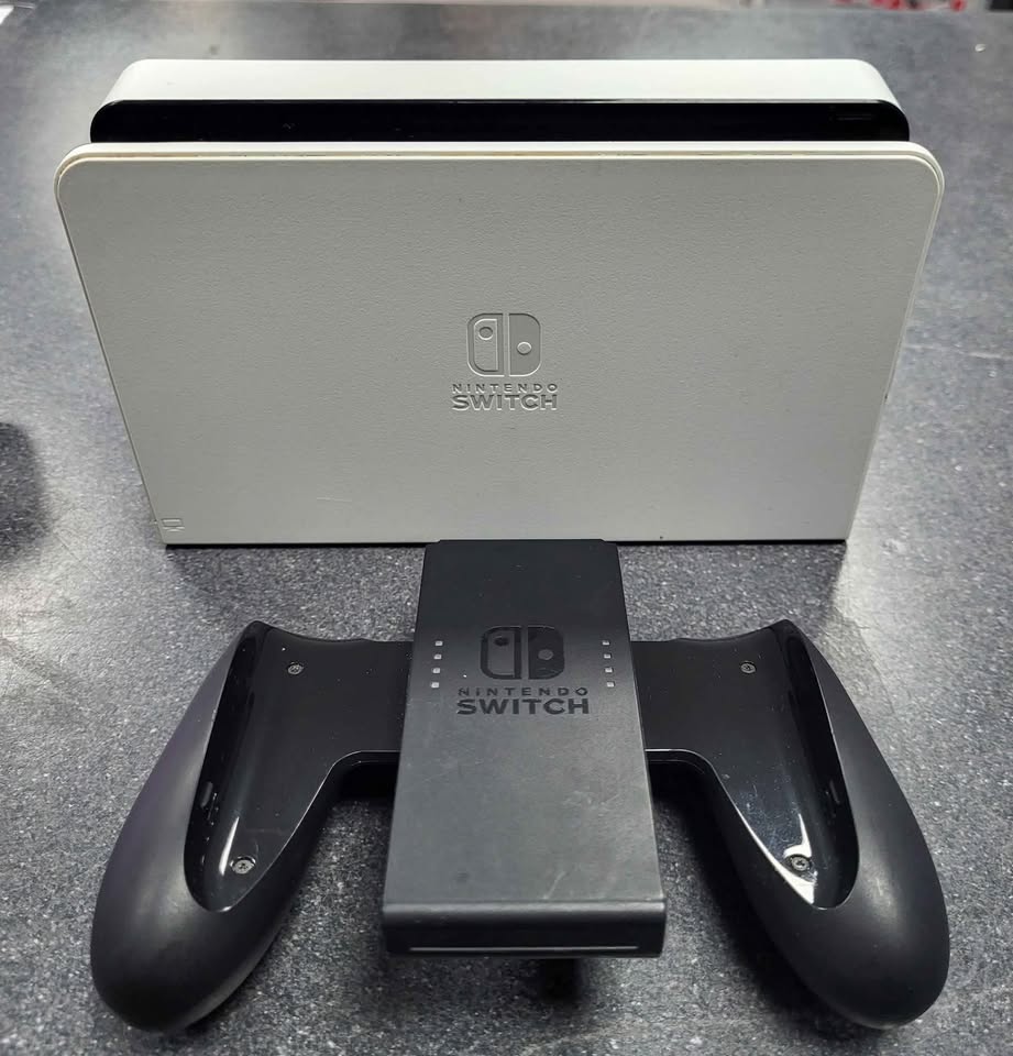 Nintendo Switch White Oled Console 64GB With Joy-Con Comfort Grip And Dock