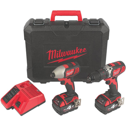 Milwaukee M18 BPP2Q-402C 18V 2 x 4.0Ah Li-Ion RedLithium Cordless Twin Pack