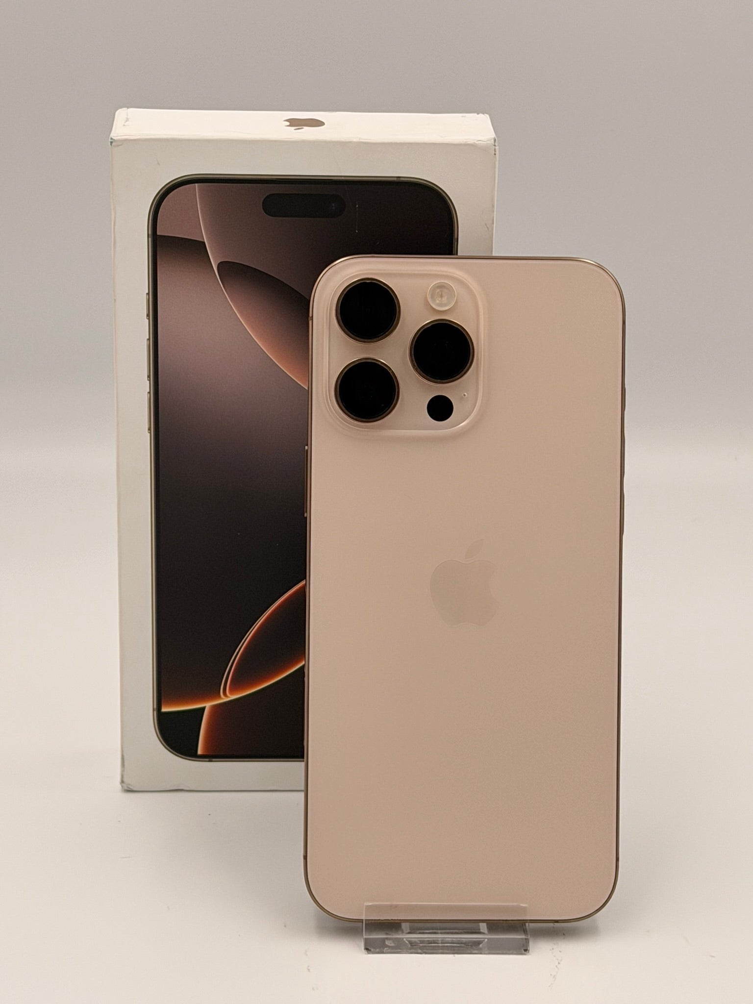 *iphone 16 pro max 256gb a3296 desert titanium box 100% battery