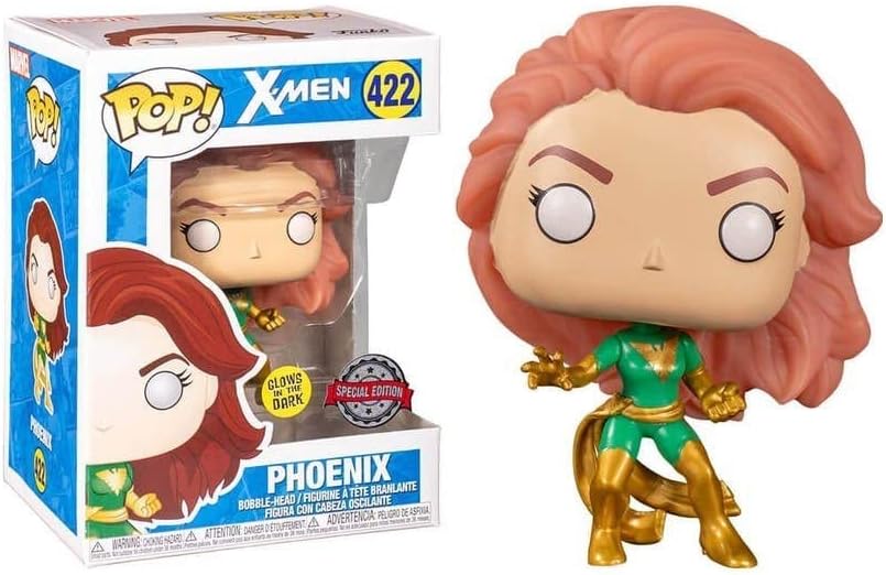 Funko Pop! X Men Phoenix Green Glow-in-The-Dark Pop! 422# Vinyl Figure - Exclusive **Collection Only**