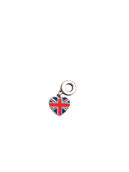 Great Britain Union Jack Heart Dangle Charm
