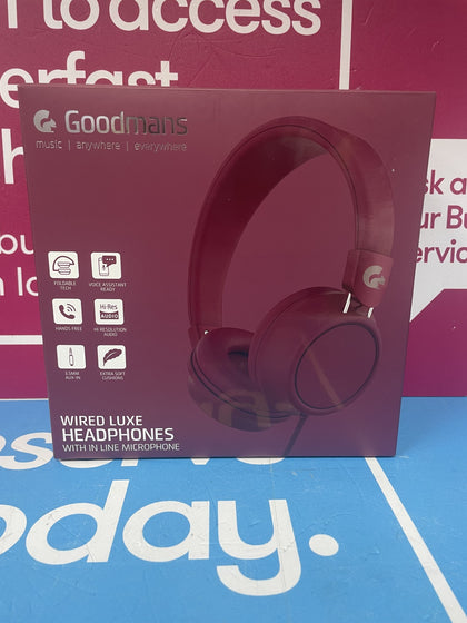 GOODMANS WIRED LUXE HEADPHONES **BOXED**