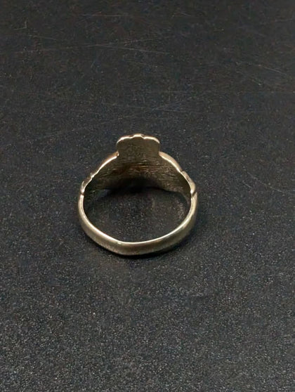 9ct Yellow Gold Irish Claddagh Wedding Ring - Size V - 7.95 Grams