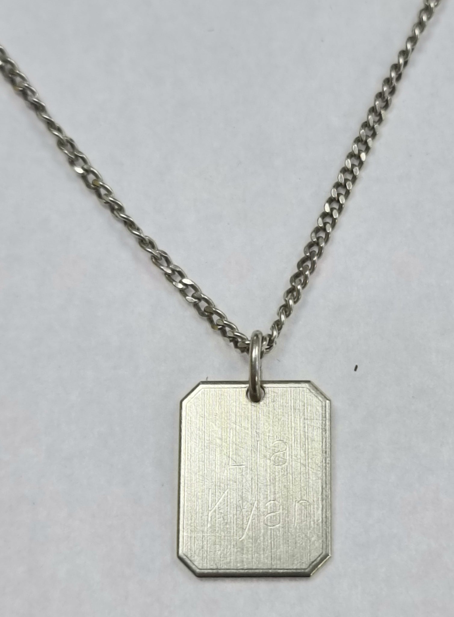 Silver Dog Tag Chain 21"