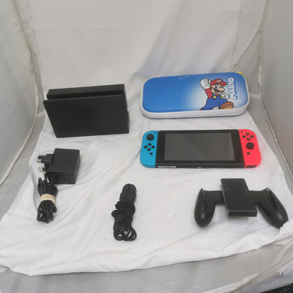 Nintendo Switch Console 32gb HAC-001-01 Neon Red & Blue + Accessories and case