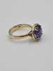 14ct Yellow Gold Cubic Zirconia Big Blue Stone Ring - Size N - 5.60 Grams