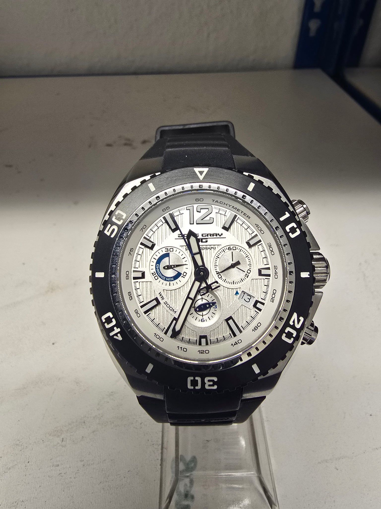 Jorg Gray JG9700-22 White w/ Silver Chronograph Watch