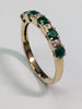 9ct gold diamond & green stone ring