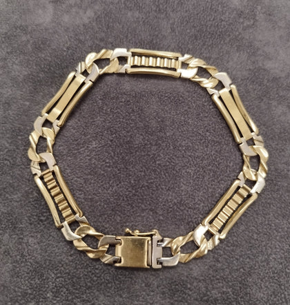 14ct Yellow & White Gold Gents Bracelet - 9