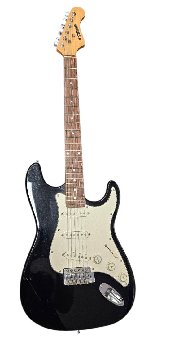 Acoustic Solutions Stratocaster Electric Guitar - Black/White