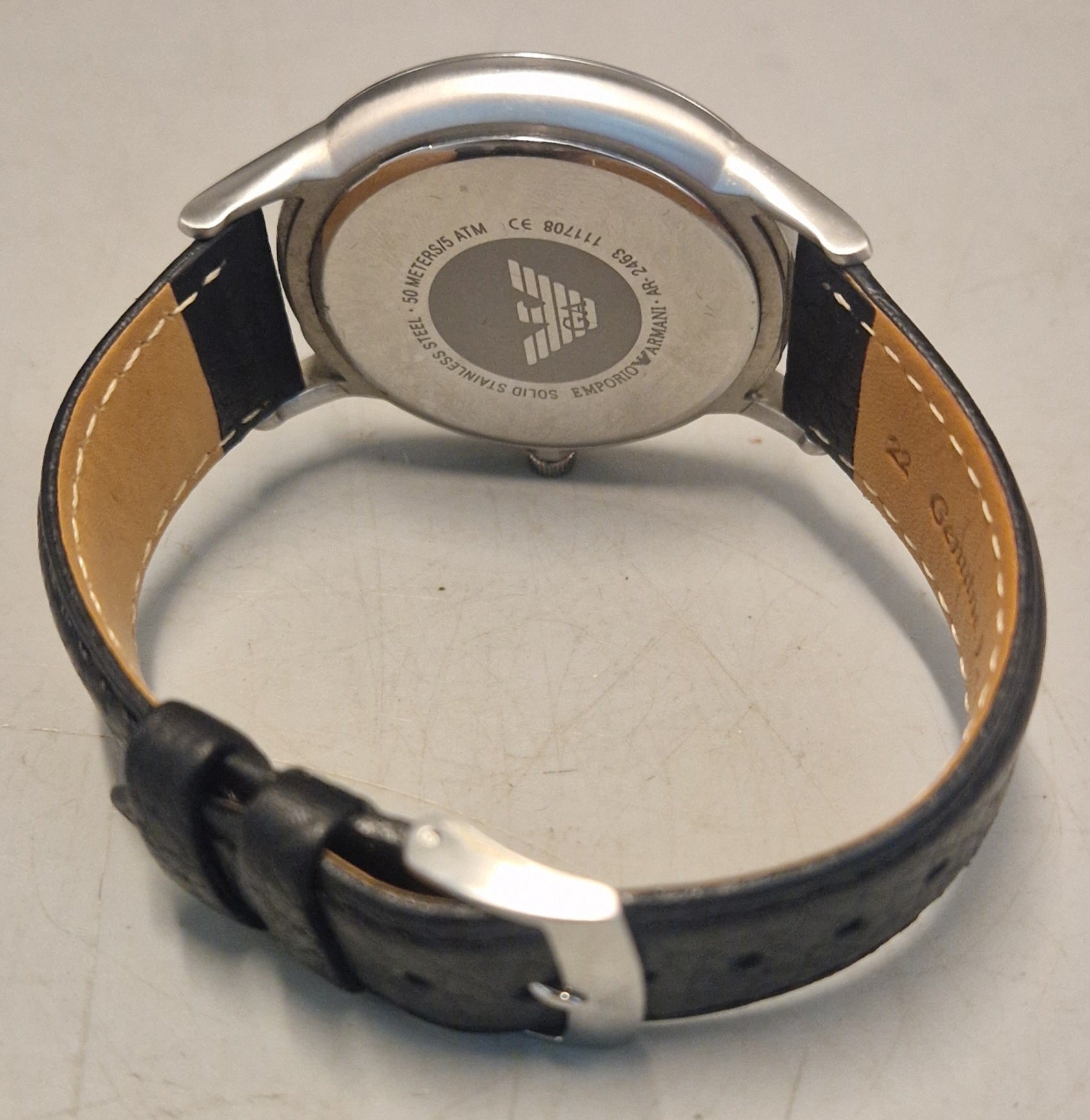 Emporio Armani AR2432 Stainless Steel Black Mens Watch, Boxed