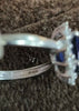 9ct White Gold Blue Cubic Zirconia Halo Ring - Size N - 2.41G