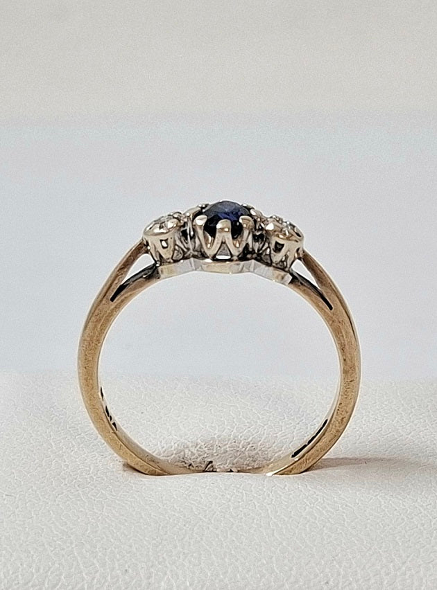 9 Carat Gold Ring Size N With Diamonds