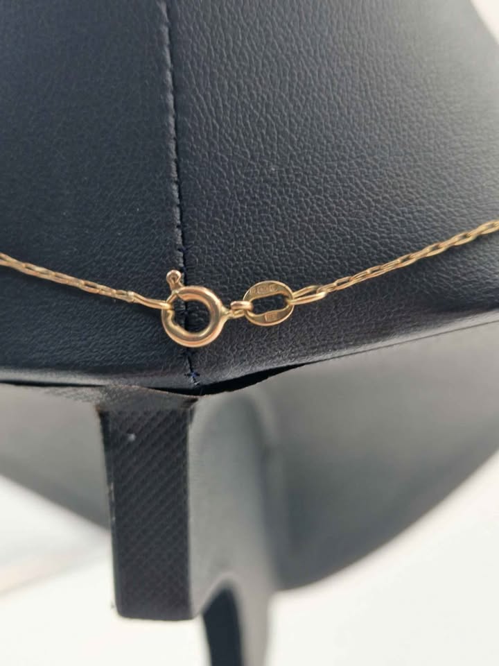 9ct Yellow Gold Thin Belcher Chain Necklace With 'K' Pendant - 2.19 Grams - 18" Long