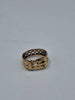9ct Yellow Gold Mens Buckle Ring - Size R - 5.93 Grams