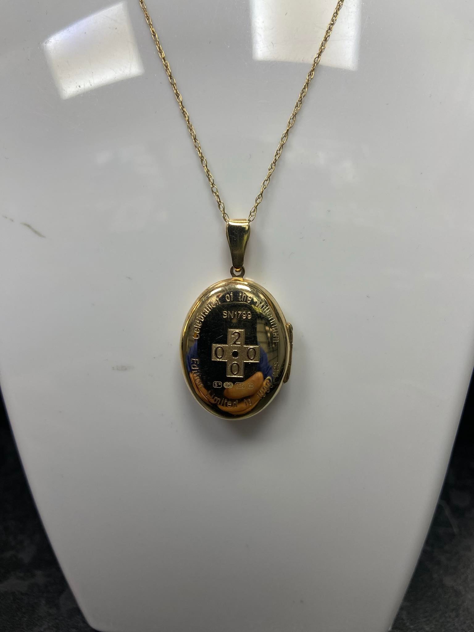 9ct Gold Chain and Locket 3.8g 20"