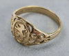 9ct Gold Scottish Lion Ring "V"