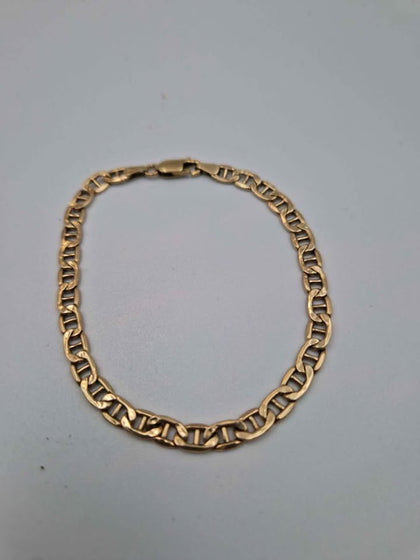 Vintage 9ct Yellow Gold Anchorlink Bracelet - 3.44 Grams - 7.5