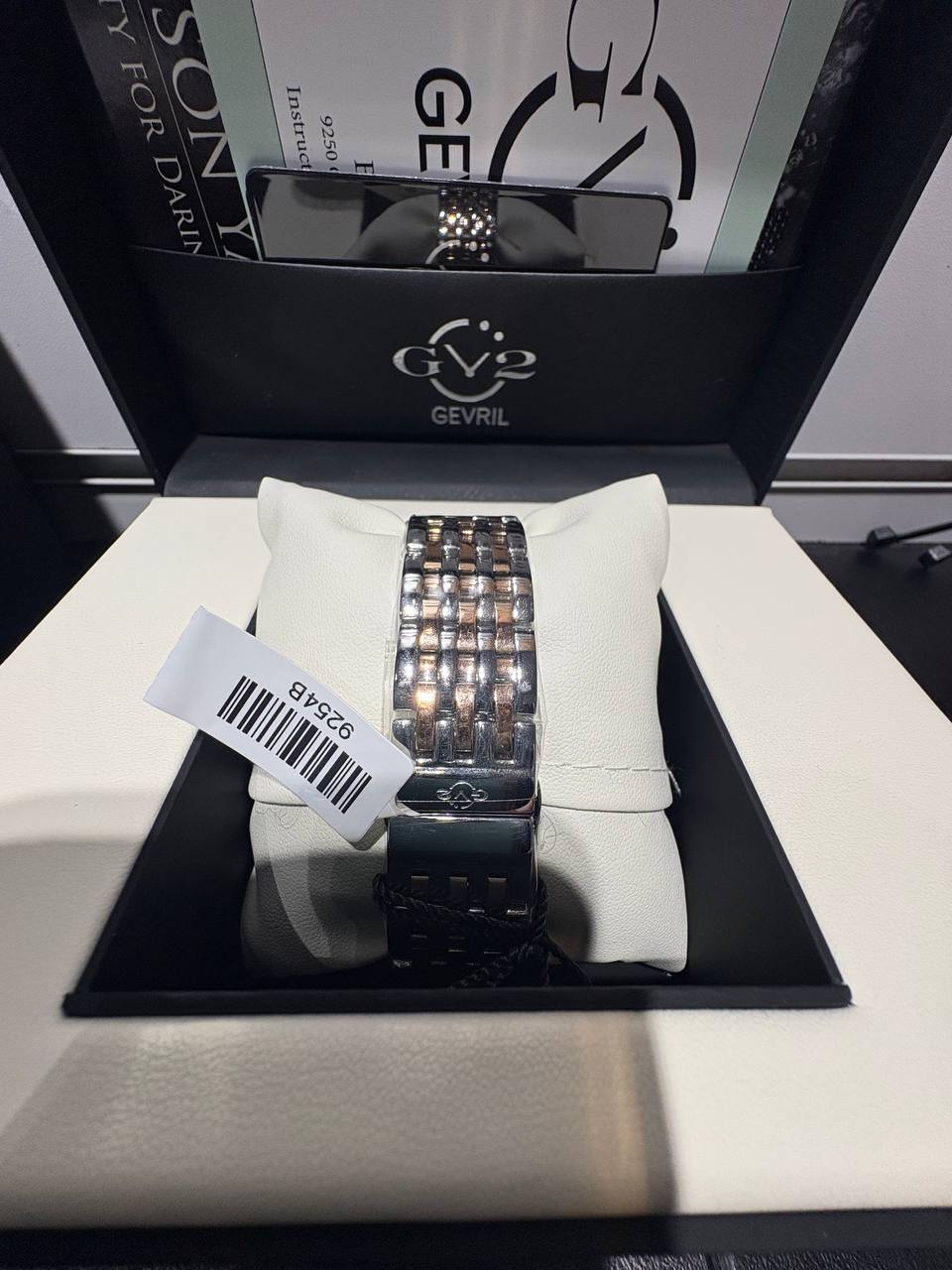 GV2 by Gevril Women's 9254B Bari Diamond MOP Dial Two/Tone Swiss Quartz Watch