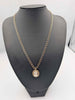 9ct Yellow Gold Square Curb Chain Necklace With Cameo Pendant - 20" Long - 10.98 Grams