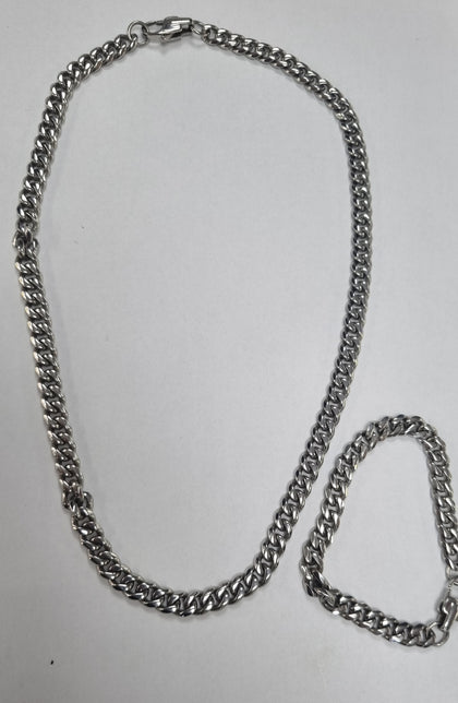 STAINLESS STEEL CHAIN AND BRACELET SET LEYLAND