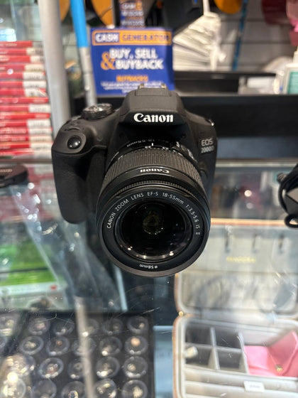 Canon eos 2000D 18-55mm II with battery, charger, lens caps, strap