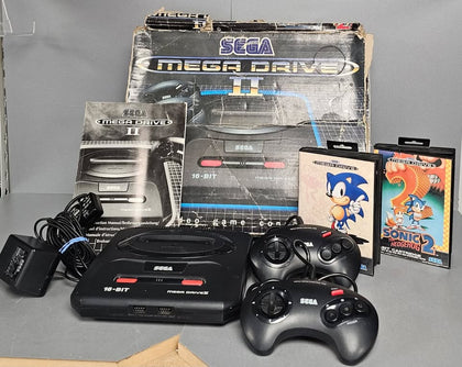 Sega Mega Drive II Console, (2 Pads & Sonic 1 & 2) Boxed.