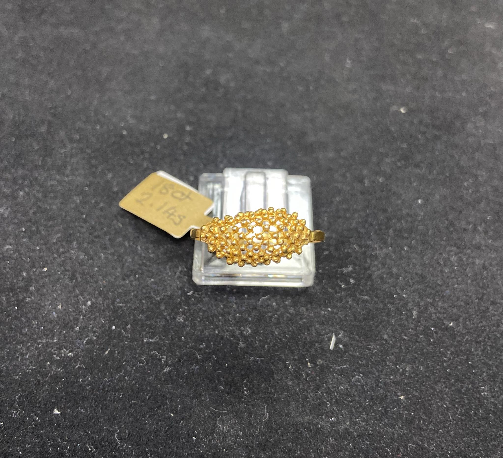 18ct Gold Ladies Bobble Ring (Size T/U) 2.14g