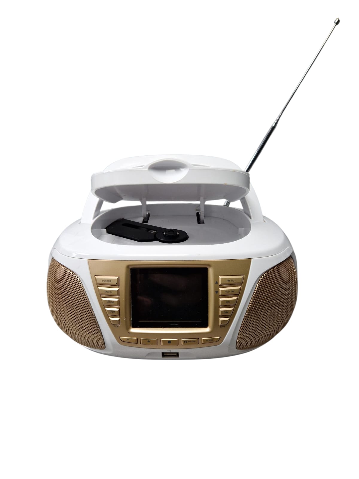 Azatom Zenith Z4 DAB/DAB+ CD Player - FM Radio - Bluetooth - Stereo Speaker System - Clock - USB Charger - USB Player (White)