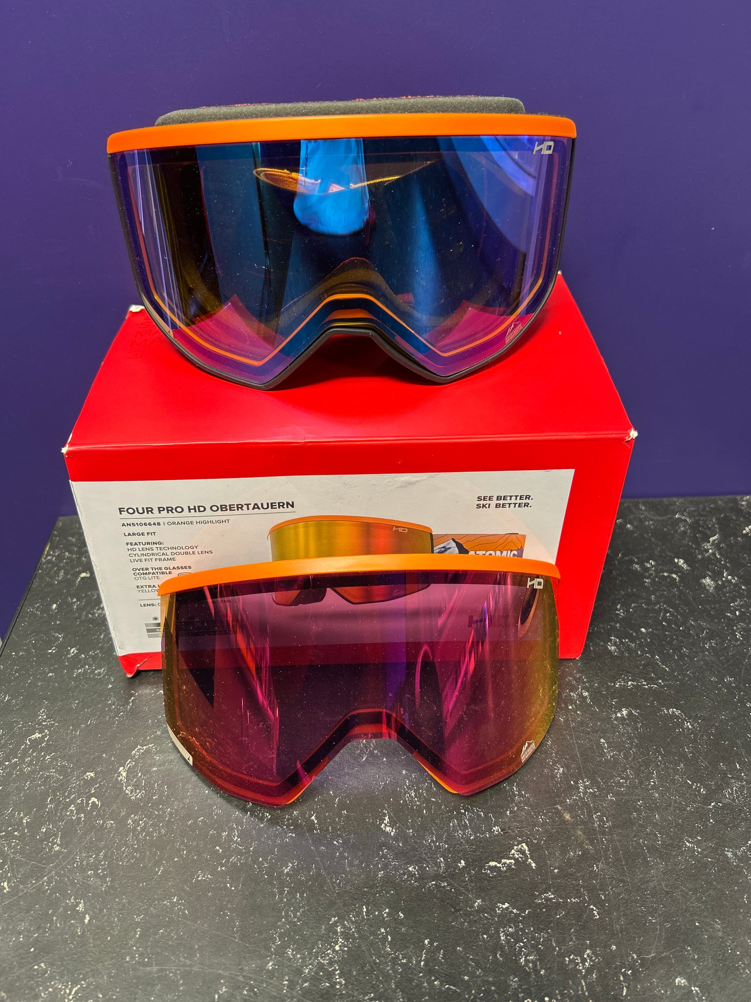 Atomic Four pro HD Ski Goggles (and Extra Lens)