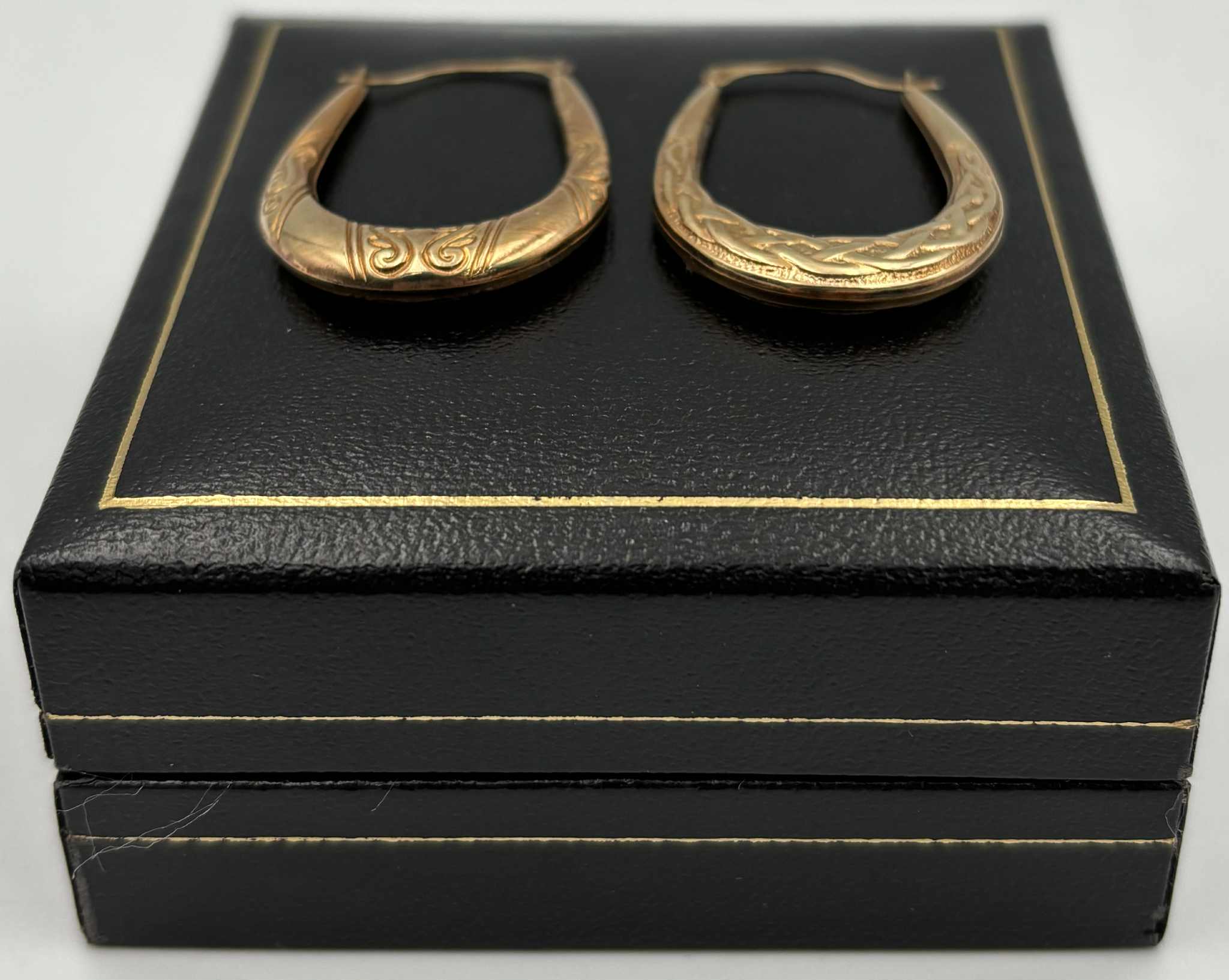 375 yellow gold earrings 1.7g boxed * tested in shop *