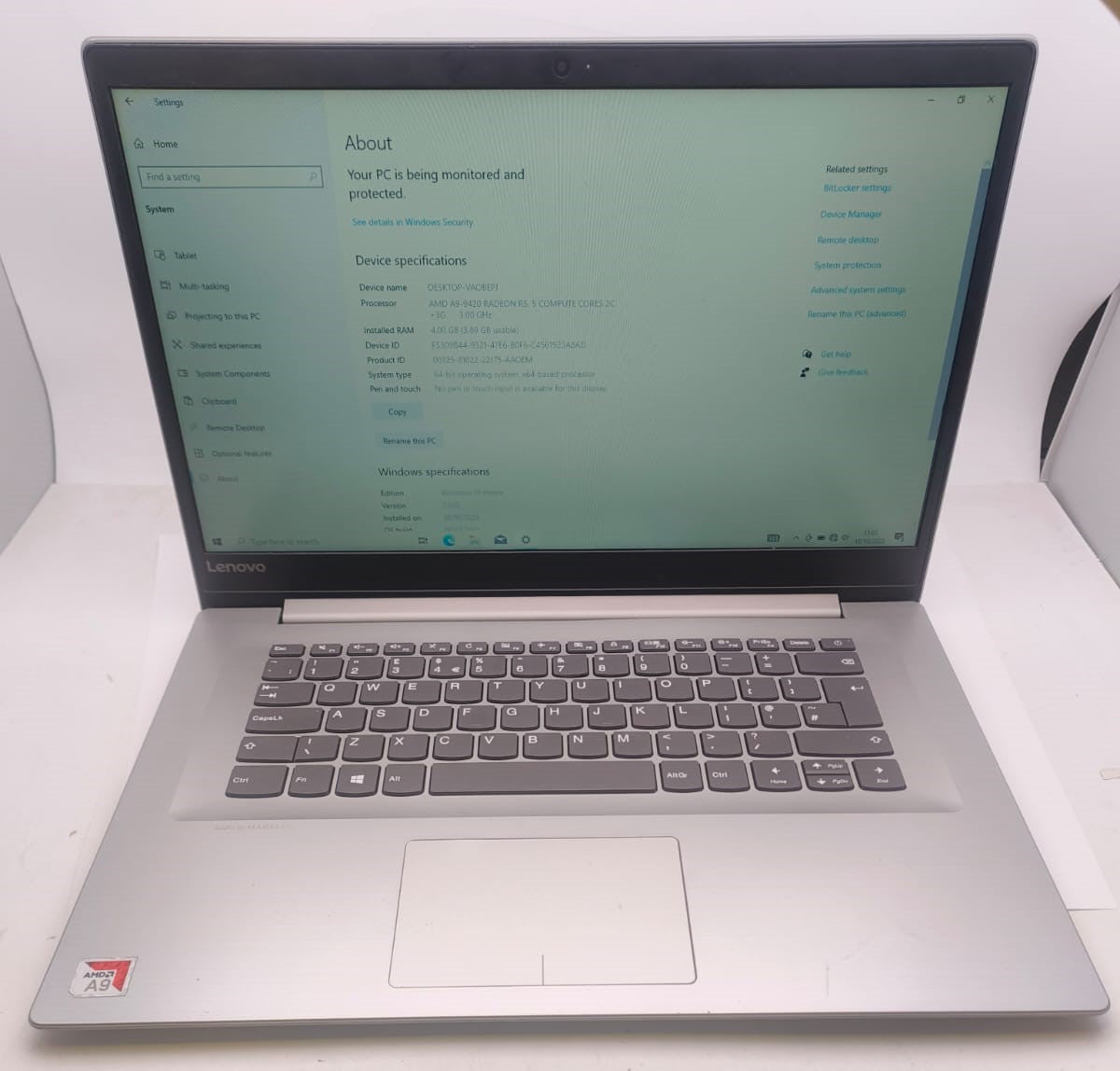 Lenovo Idepad 320S-15AST AMD A9-9420 4GB Ram 1TB HDD WIN 10