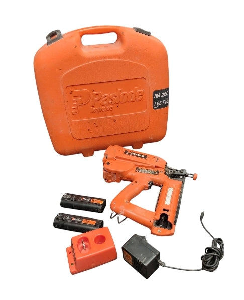 Paslode Impulse IM250 Nail Gun w/batteries, charger and case