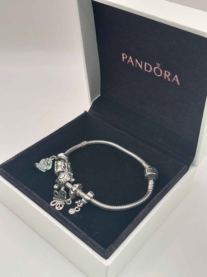 (925 ALE Hallmarked&Tested), Pandora Bracelet With Five Charms