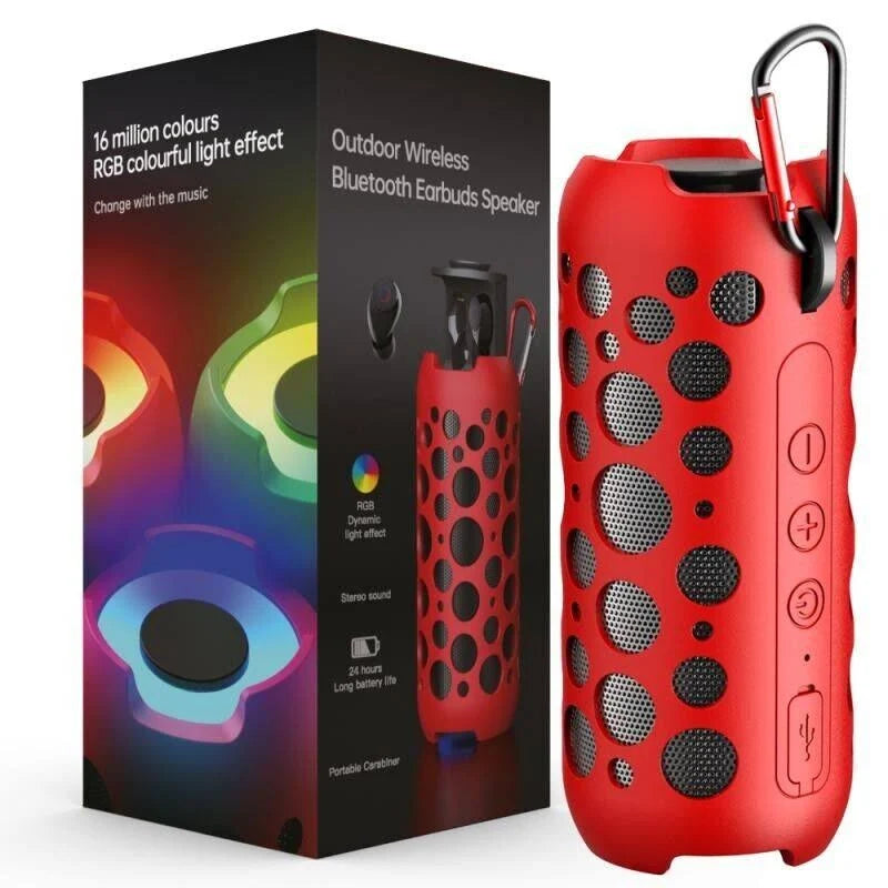 Outdoor Wireless Speaker With Earbuds - Black